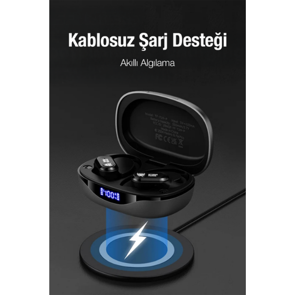 Transformers TF-T26 Pro Bluetooth 5.4 Kulak Kancası Tasarım Kulak İçi Kulaklık - Gri - Görsel 3