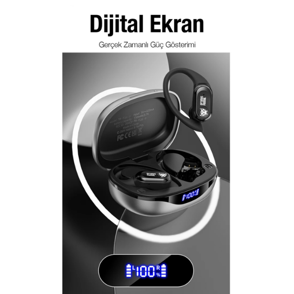 Transformers TF-T26 Pro Bluetooth 5.4 Kulak Kancası Tasarım Kulak İçi Kulaklık – Gri