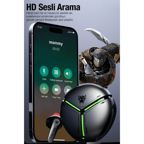 Transformers TF-T30 Bluetooth 5.4 Kulak İçi Kulaklık - Gri - Görsel 2