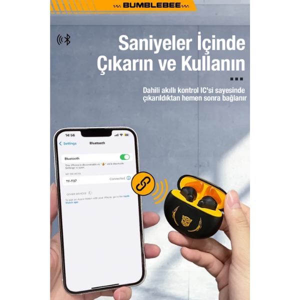 Transformers TF-T37 Bluetooth 5.4 Kulak İçi Kulaklık – Siyah