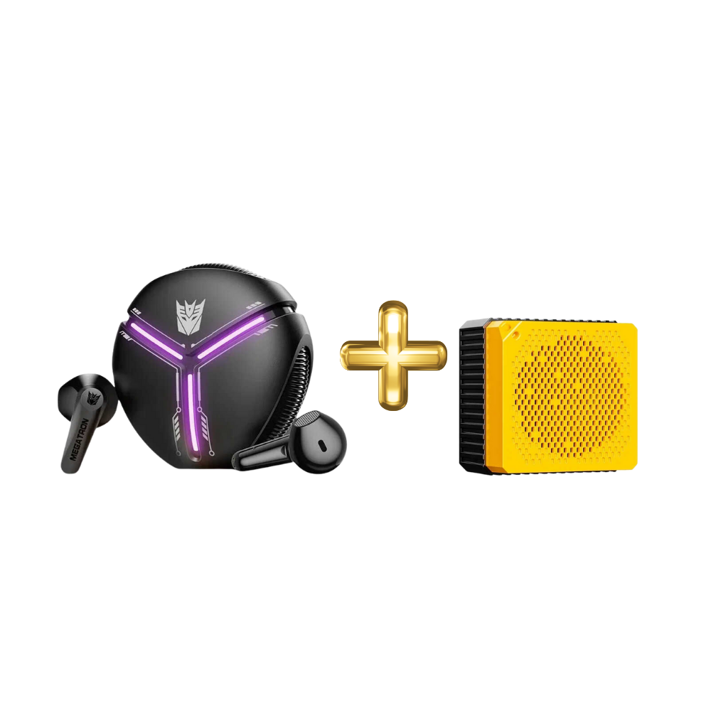 Transformers TF-T30 Bluetooth Kulaklık Siyah – TF-Y12 Bluetooth Hoparlör Sarı Hediye